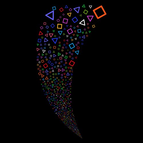 Triangle and square frames random stream vector image