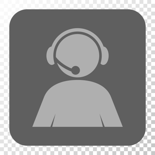 Call center operator rounded square button vector image