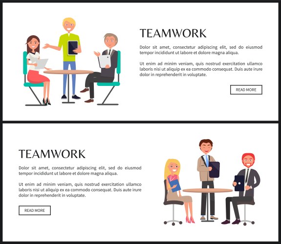 productive teamwork to create project web pages vector