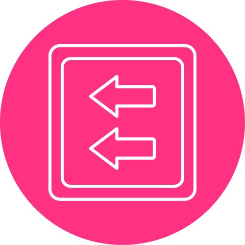Fast backward line circle icon vector image