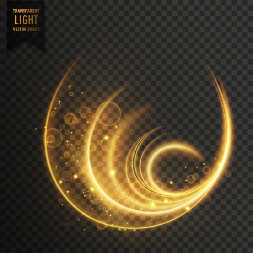 Golden swirl magic light effect Royalty Free Vector Image