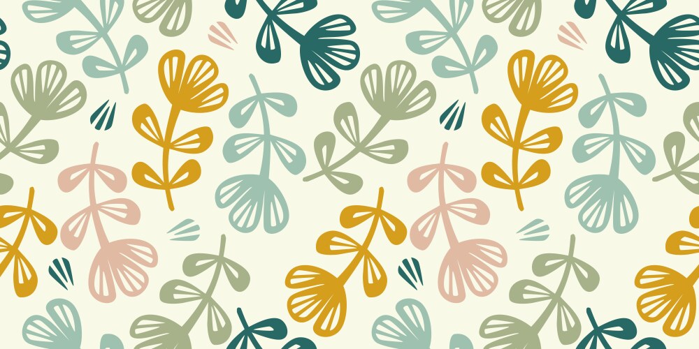 Folk floral seamless pattern modern abstract Vector Image
