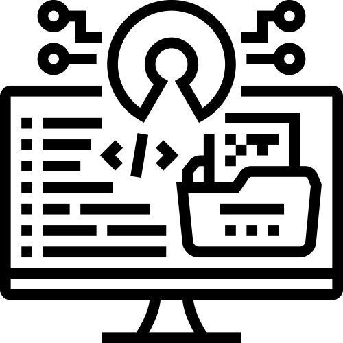 Open source tech enthusiast line icon vector image