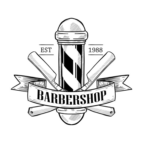 Dangerous Barber Logo Vector Image