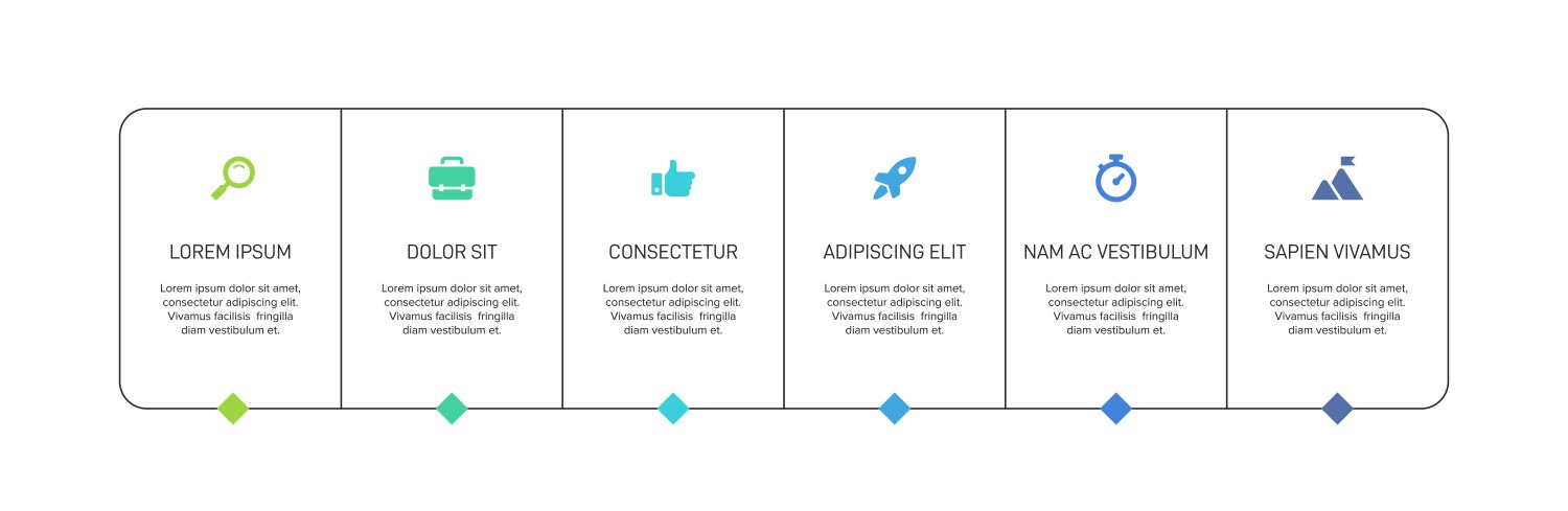Horizontal progress bar featuring 5 arrow-shaped Vector Image