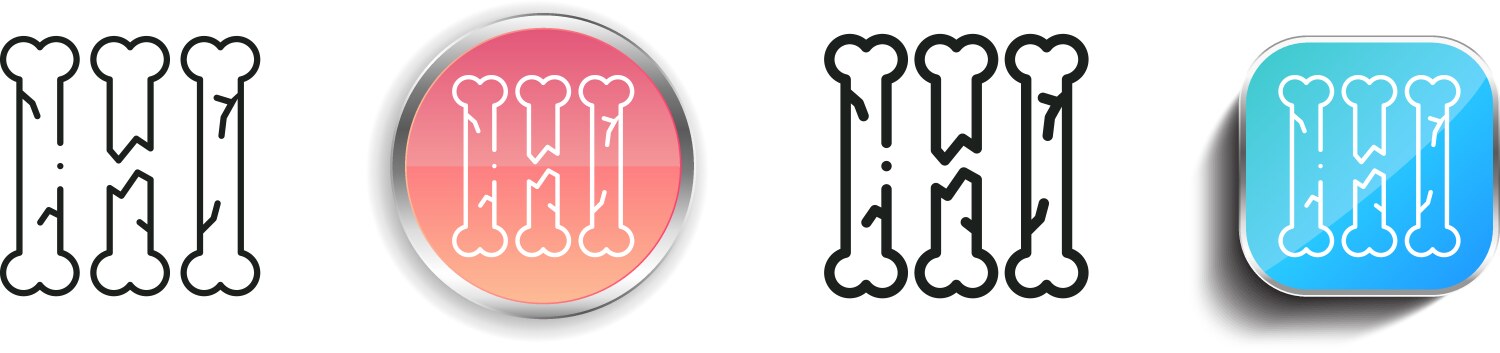 Fossil icon thin linear regular and button style vector image