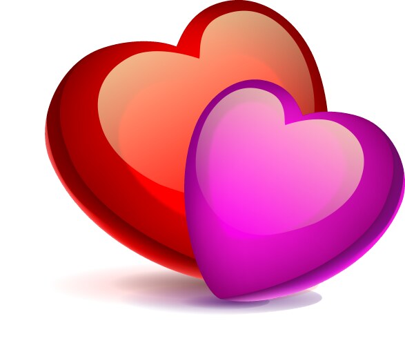 Two red heart symbol Royalty Free Vector Image