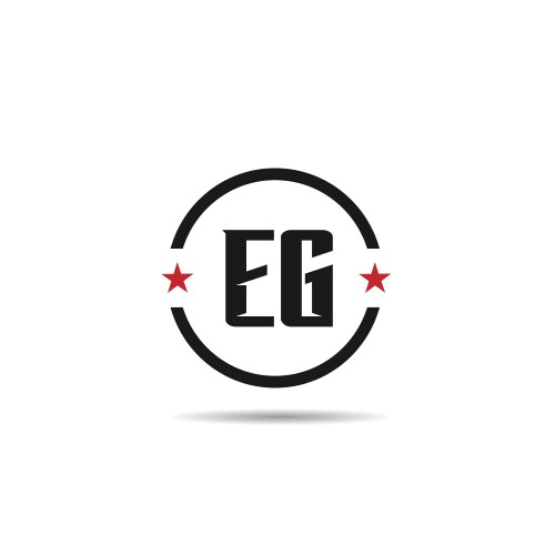 initial letter eg logo template design vector image