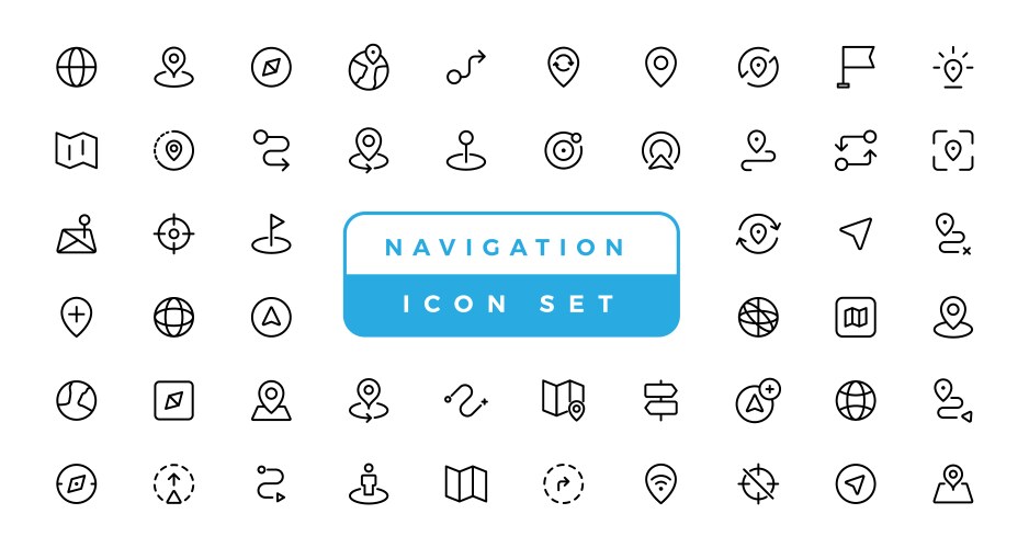 Location icons set navigation map pointer vector image