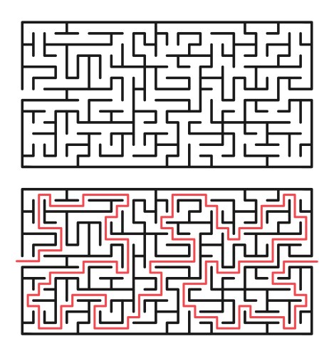 Rgb abstract maze labyrinth with entry and exit vector image