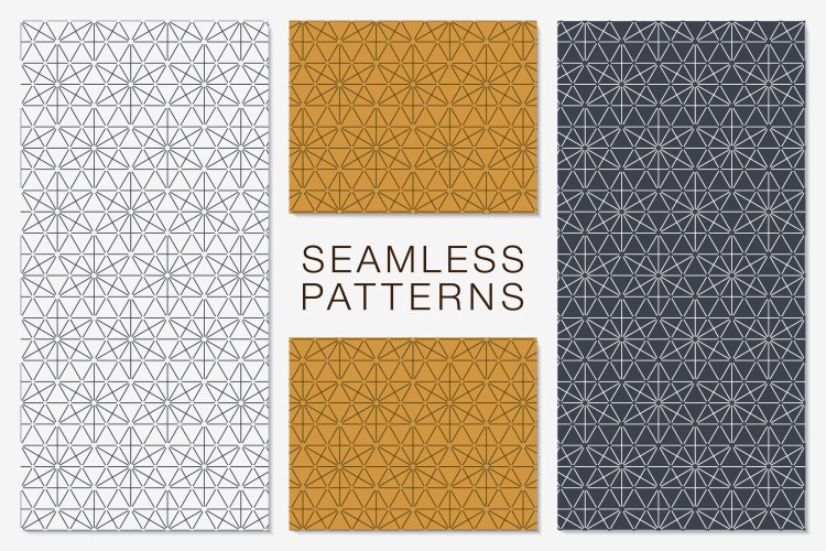 Set of minimalist seamless patterns hexagonal vector image