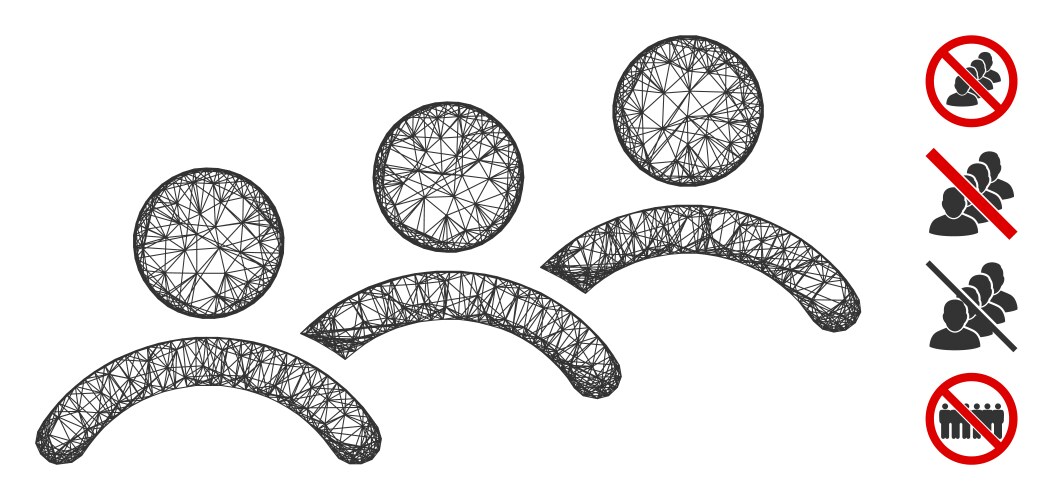 Man queue web mesh vector image