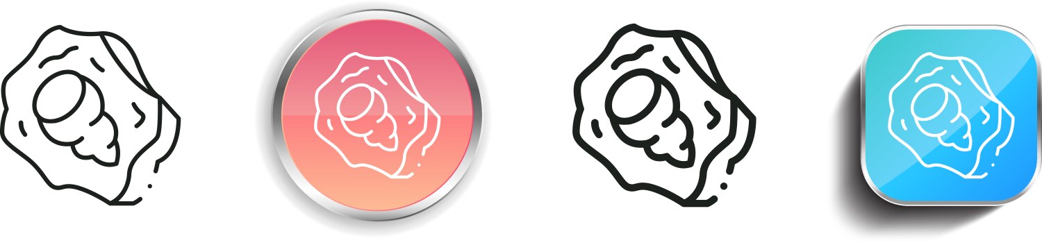 Fossil icon thin linear regular and button style vector image