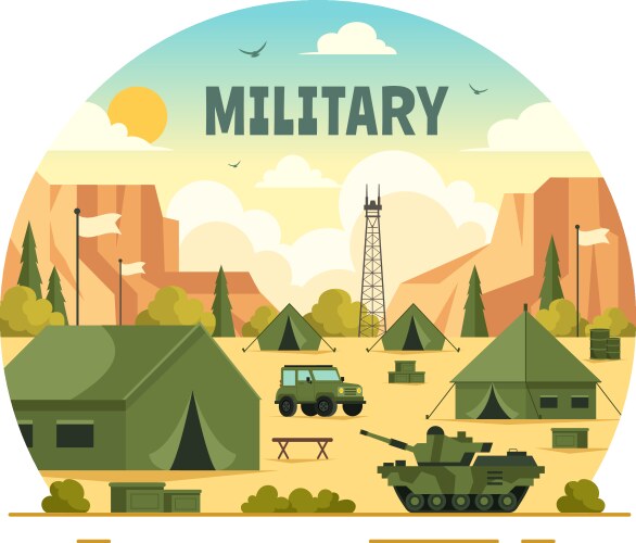 Military army forces featuring soldiers weapons Vector Image