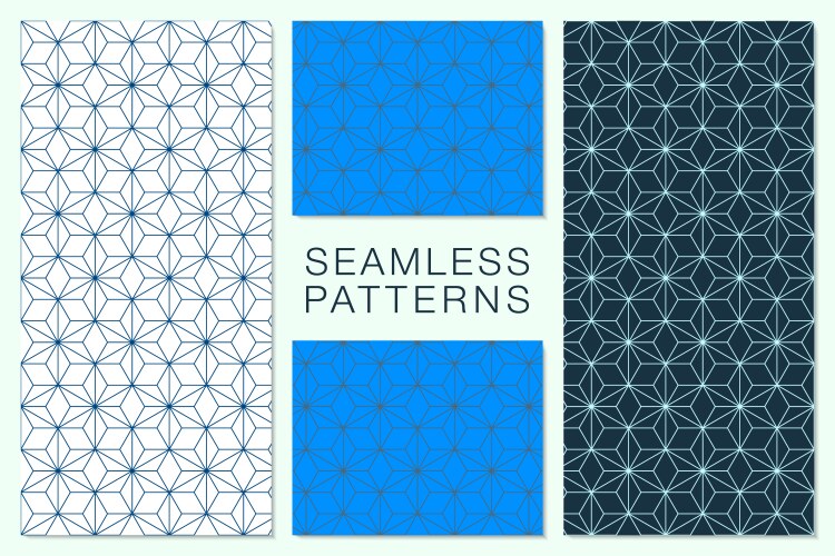Set of minimalist seamless patterns hexagonal vector image