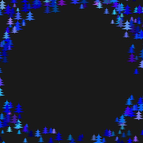Abstract random pine tree pattern round border vector image