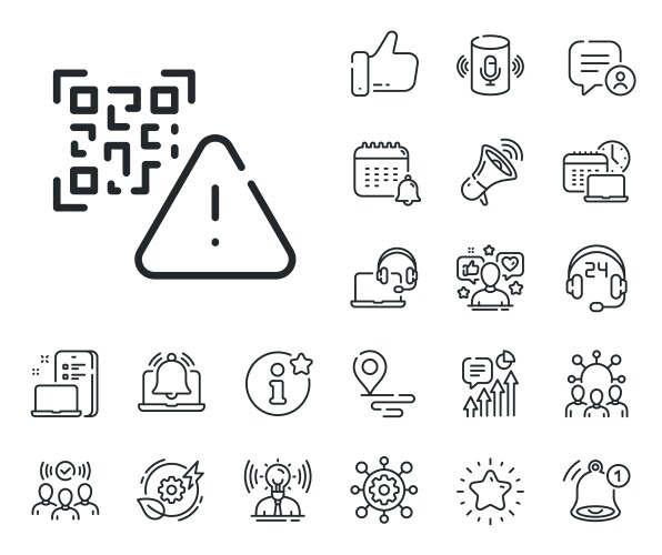 Qr code line icon scan barcode sign place vector image