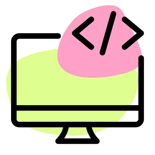 Scripting and programming executed on desktop vektorbild