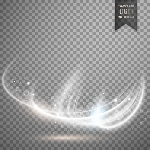 White transparent swirl light effect background Vector Image