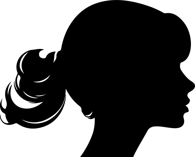 Beautiful women silhouette white background Vector Image