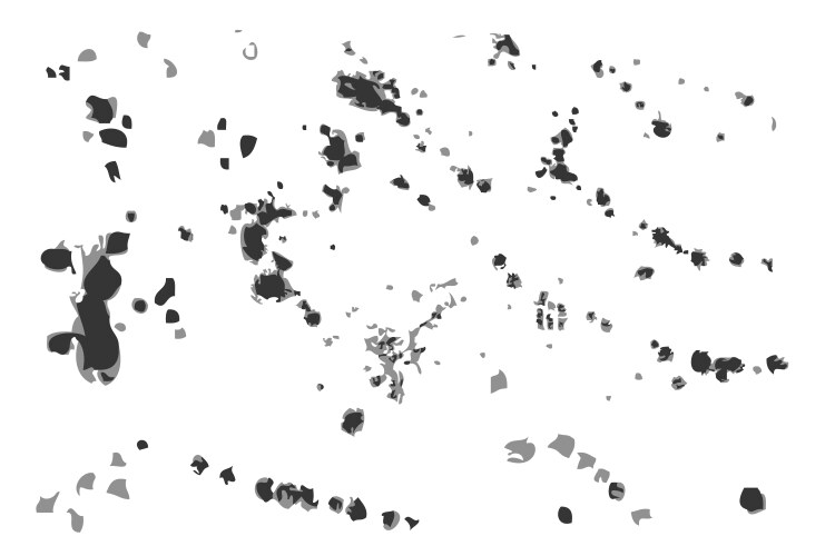 Hand draw sketch various size and shape of splat vector image