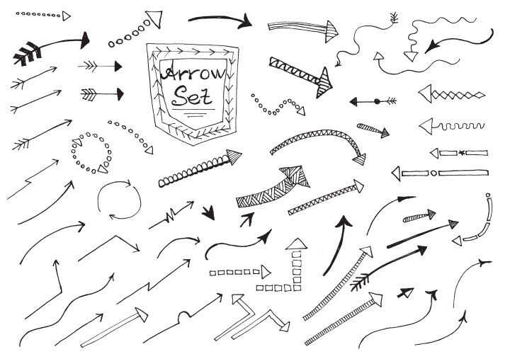 Hand drawn arrows vector image