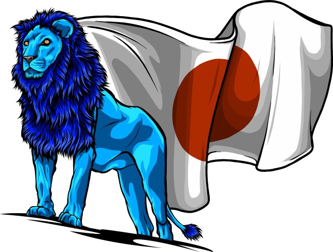 lion with italian flag vector