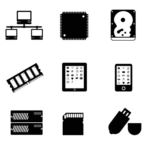 Computers printers technology electronics Vector Image