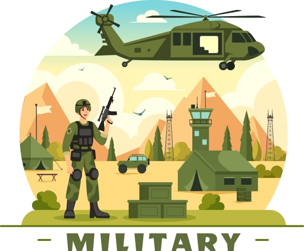 Military army forces featuring soldiers weapons Vector Image