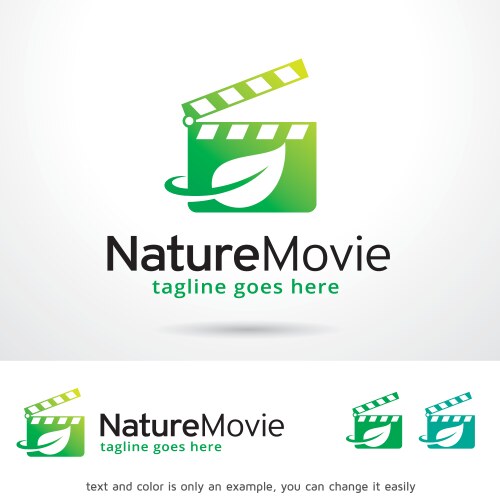 nature movie logo template vector