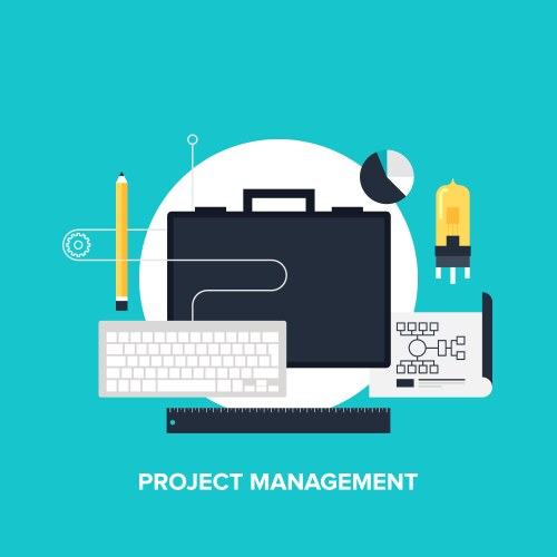 Project management background concept of office Vector Image