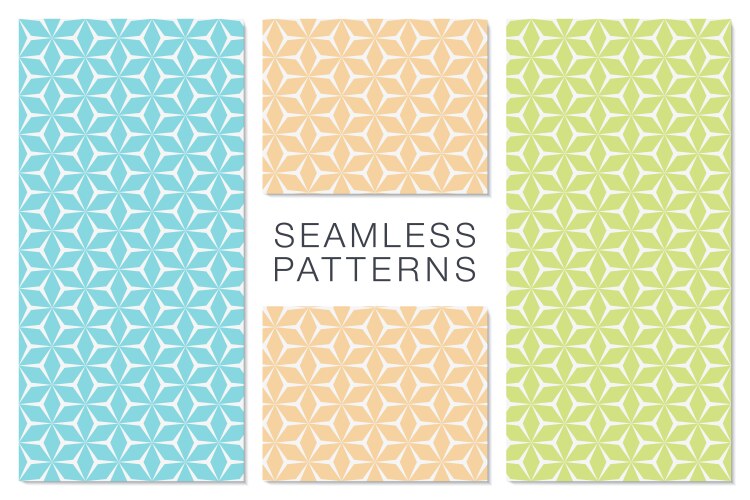 Set of minimalist seamless patterns hexagonal vector image