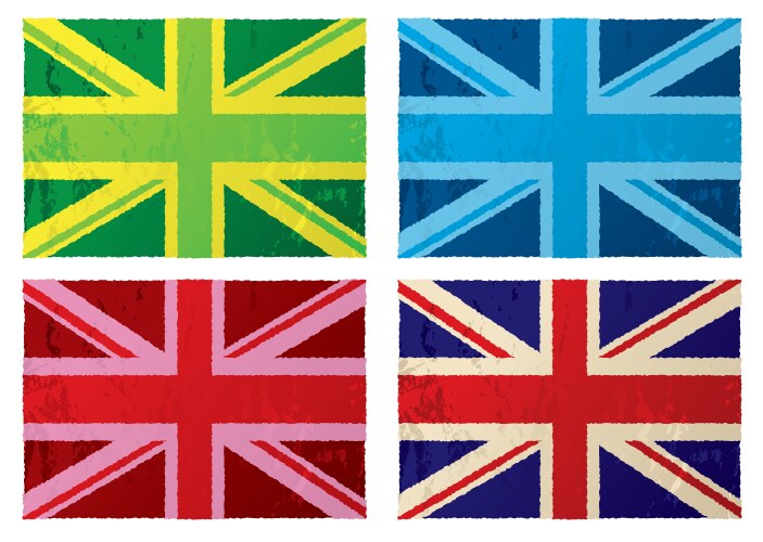 British grunge flags Royalty Free Vector Image
