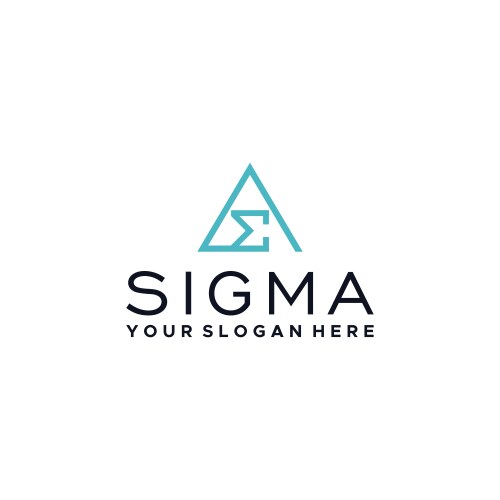 Flat letter mark sigma square root logo design vector image