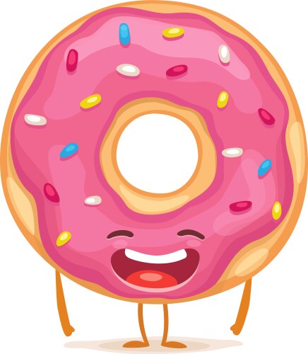 Funny cartoon characters coffee and donut Vector Image