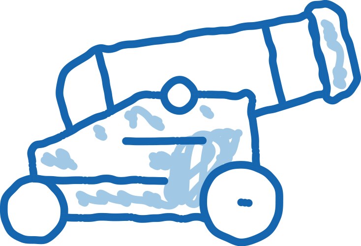 Vintage cannon doodle icon hand drawn Vector Image