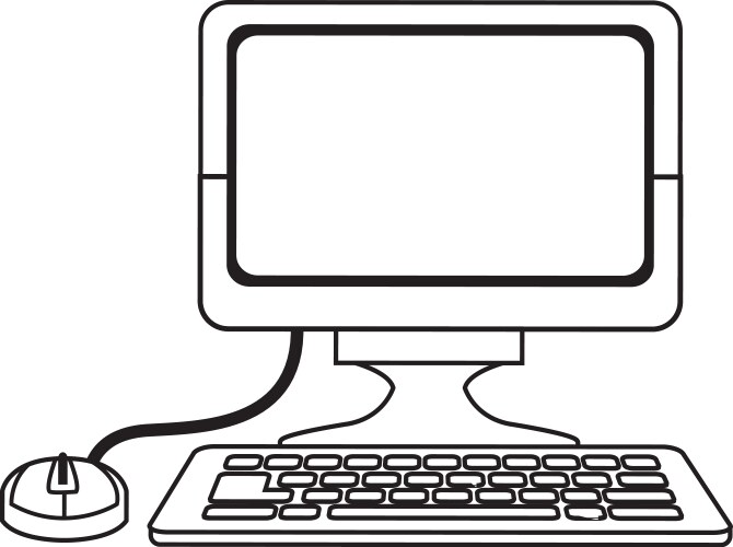 Computer keyboard mouse device technology vektorbild