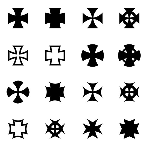 Crossed Motorcycle Icons Set Vector Image