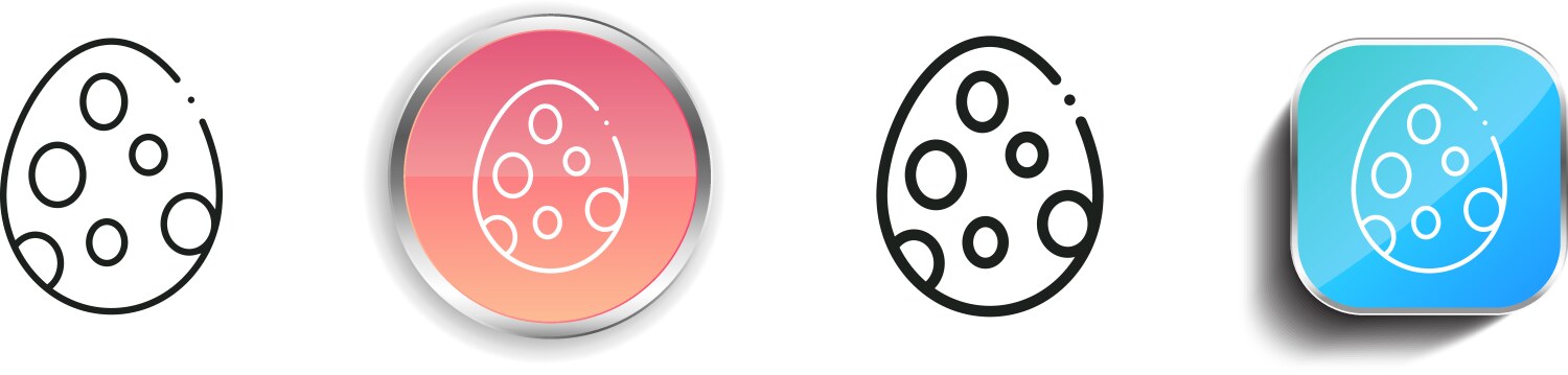 Egg icon thin linear regular and button style vector image