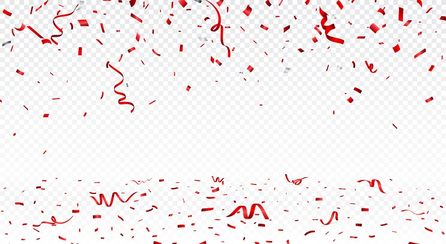 beautiful red confetti banner isolated vector image