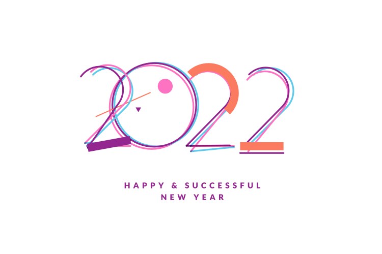 Happy new year 2022 greeting card vector image