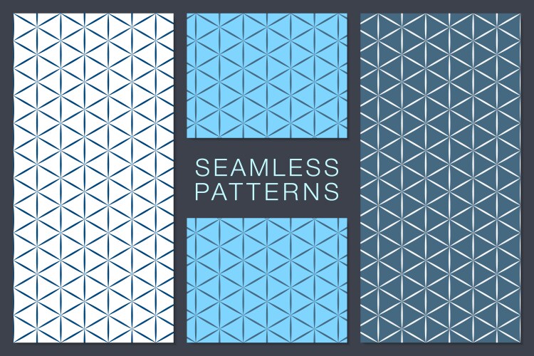 Set of minimalist seamless patterns hexagonal vector image