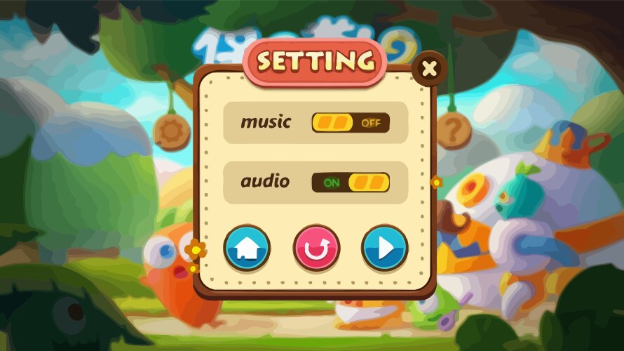 Complete set of level button game ui pop-up icon vector image