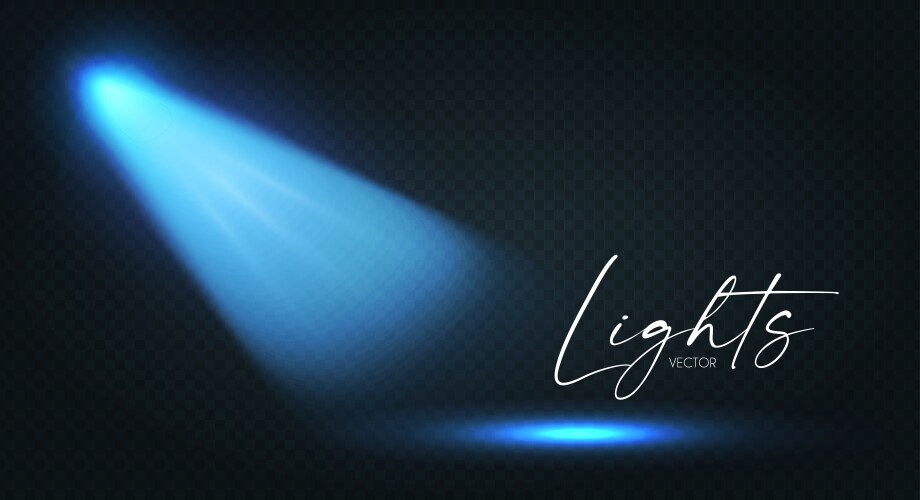 Spotlight transparent light effect show design Vector Image