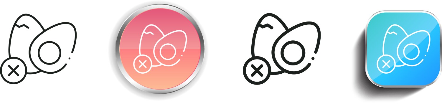 Egg free icon thin linear regular and button vector image