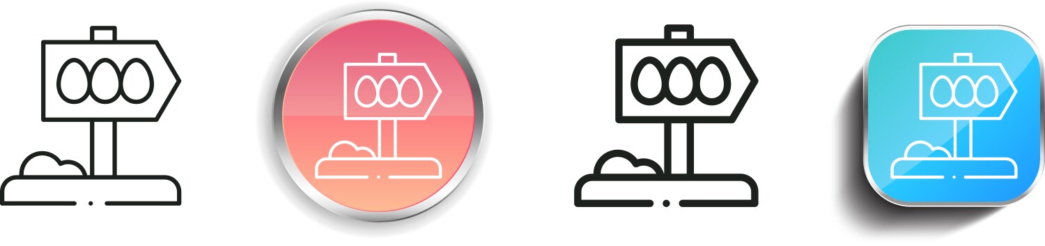 Egg hunt icon thin linear regular and button vector image