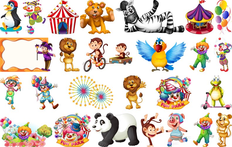 Set circus element vector image