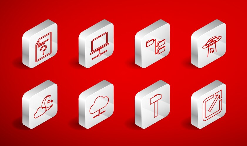 Set line open in new window computer network vector image