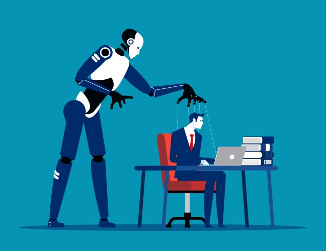 Cyborg is a man with artificial intelligence ai Vector Image