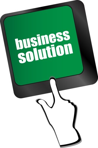 Computer keyboard with business solution key vector image